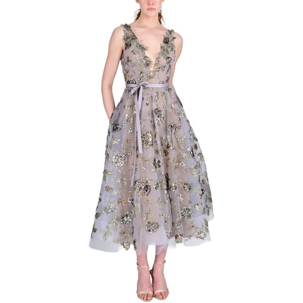 Marchesa Notte Womens  A-Line Cocktail Dress